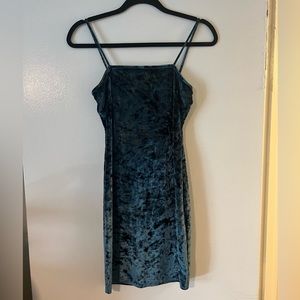 Velvet blue mini dress